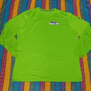 Nike Dri Fit Seattle Seahawks Long Sleeve Tee On Field Jersey Shirt